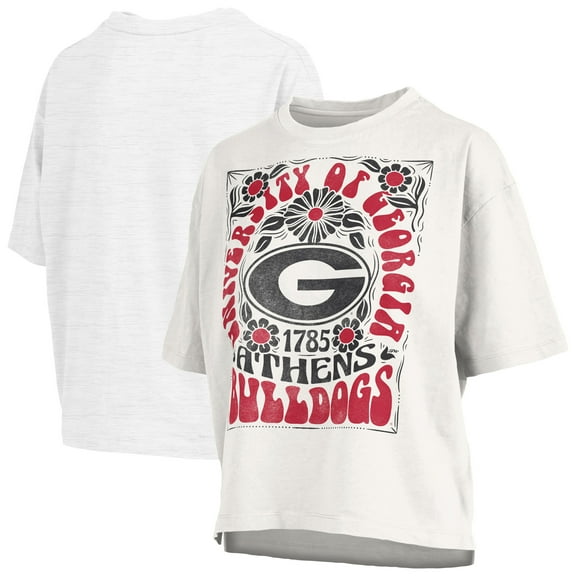 Women's Pressbox White Georgia Bulldogs Harmony Oversized T-Shirt