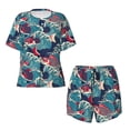thumbnail image 4 of Picia Fish In The Wave Pajamas Sets for Women Soft Short-Sleeved Pjs with Lounge Shorts Two Piece Sleepwear-X-Large, 4 of 9