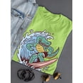 thumbnail image 3 of Cool Surfer Crocodile T-Shirt Women -Smartprints Designs, Female 4X-Large, 3 of 4