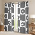 thumbnail image 2 of Homewish Retro Flowers Blackout Curtains Set of 2 (52x84 Each) for Kids Children Teens,Geometric Plaid Grid Window Curtains,Chic Floral Curtains and Drapes,Ultra Soft Home Decor, 2 of 6
