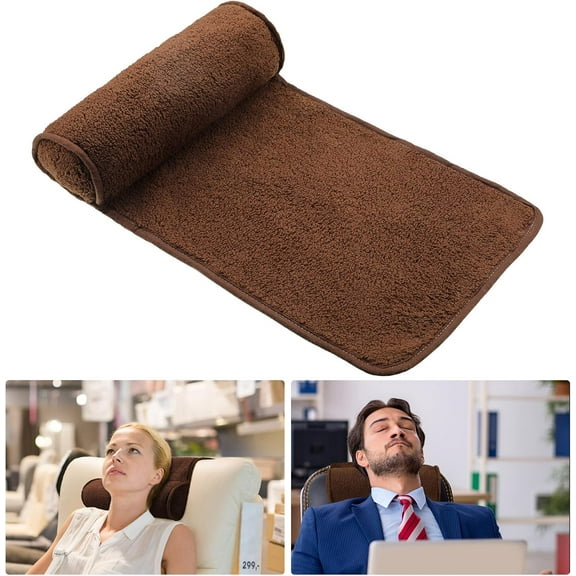 Neck Head Pillow for Recliner Chair Non Slip Fleece Adjustable Neck Roll Support Headrest Pillow for Travel Home Office Recliner Couch Sofa Armchair(Brown)