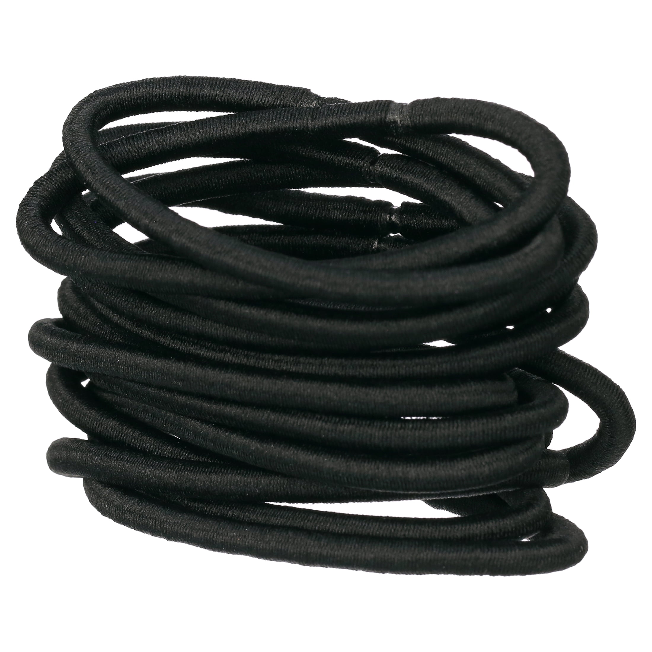 (6 pack) Goody Hair Elastics, Braided Design No Damage Hair Ties, All Hair Types, Black, 15 Ct