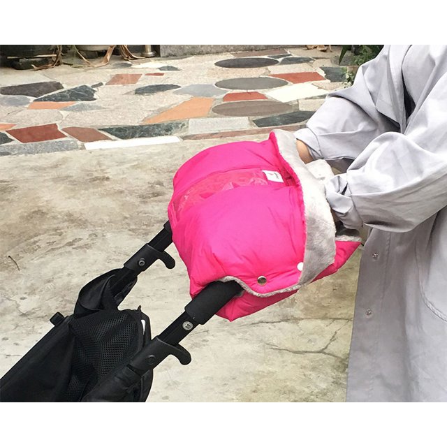 BEMS-Guantes anticongelantes para cochecito de bebé, guantes calentadores impermeables, regalo para padres y cuidadores (rosa)