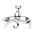 thumbnail image 4 of HomeKingdee Cute Cat Tail Open Ring for Women - Alloy with S925 Plating Creative Design for Daily Wear, Wedding, Engagement and Gift Occasions, 4 of 5