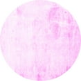 thumbnail image 1 of Ahgly Company Indoor Round Abstract Pink Modern Area Rugs, 3' Round, 1 of 4