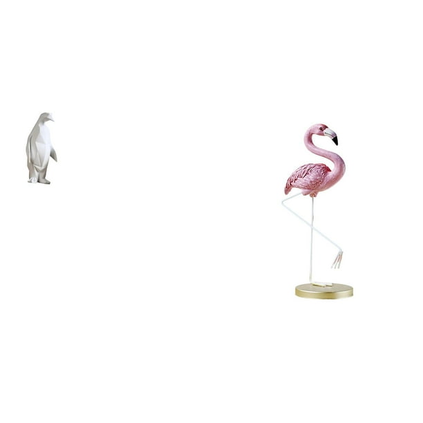 Escultura De Resina De Pingüino Y Flamenco, Figura Coleccionable, Adorno Decorativo, Estatua Para Inauguración De La Casa, Mesa, Bar, Dormitorio, Oficina, Jardín, Patio, Estanque, Parterre,