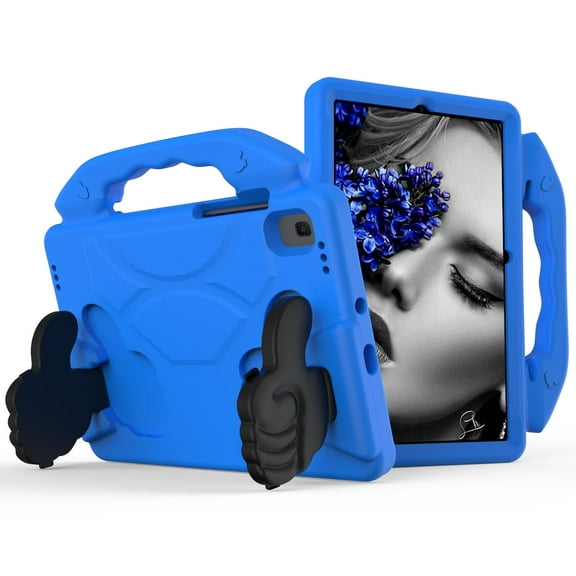 Kids Friendly Tablet Case for Samsung Galaxy Tab S6 Lite 10.4" (Model SM-P610 or SM-P615) - Portable Handle Case EVA Foam Protector Shockproof Hard Rugged Cover with Stand (Blue)