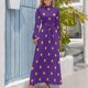 thumbnail image 4 of Lunares: Vestido largo morado y amarillo para mujer, vestido de noche, vestido largo para mujer, vestidos para mujer, 4 of 5