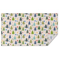 Multicolor Christmas Tree and Ornament Rectangle Tablecloth 60"x102",Waterproof Polyester Rectangle Table Cloth, Wipeable Spillproof Polyester Tablecloth for Dining, Camping, Indoor and Outdoor