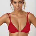 thumbnail image 4 of Cathalem Swimsuits for Women Women's Ribbed Bikini Sets Scoop Neck Cheeky Swimsuit Textured Two Piece Bathing Suit (Red,L), 4 of 9