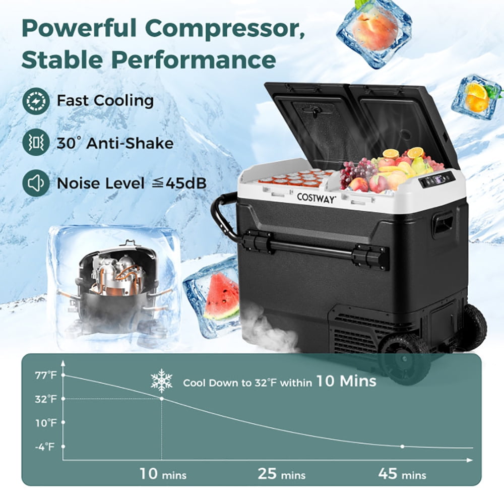 Aimee Lii 64QT Portable Compressor Fridge Freezer for Vehicles Camping Travel Truck, Portable Water Cooler, Black Aimee Lii 64QT Portable Compressor Fridge Freezer for Vehicles Camping Travel Truck, Portable Water Cooler, Black