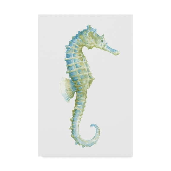 Trademark Fine Art 'Watercolor Seahorse I' Canvas Art by Megan Meagher