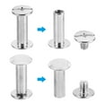 thumbnail image 4 of M5x14mm Chicago Screws, 100 Sets Brass Chicago Screw Phillips Binding Post Rivets for Leather Belt Scrapbook, Silvery, 4 of 6