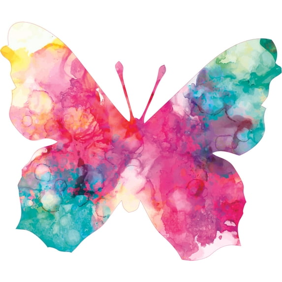 Adhesive Home Wall Colorful Winged Moth Insect Peacock Butterfly Vinyl Wall Art Decal - 17 Inches x 20 Inches Bedroom Nursery Living Room Watercolor Decor Design Sticker Removable Decoration