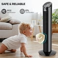 thumbnail image 4 of 30" Tower Fan with LED Screen & Remote, 70° Oscillating Quiet Cooling Fans, 3 Speeds, 3 Modes, 9H Timer, Standing Floor Fan for Home, Black, 4 of 10
