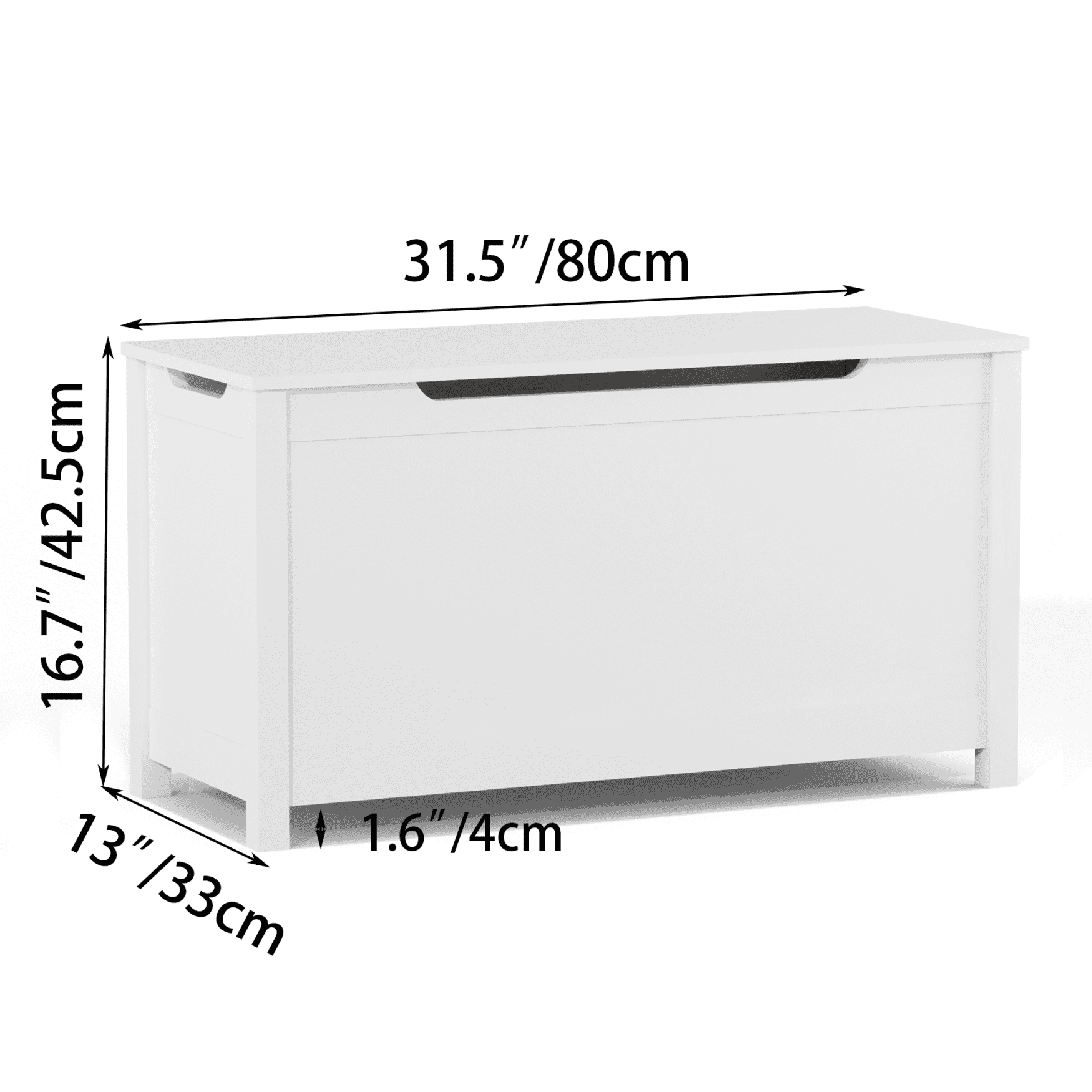36'' W Toy Box Storage Chest for Girls Boys Ages 3+, Wooden Toy Storage Box with Flip-top Lid and Safety Hinge, Toy Storage Organizer Bench for Nursery, Playroom, Bedroom, White