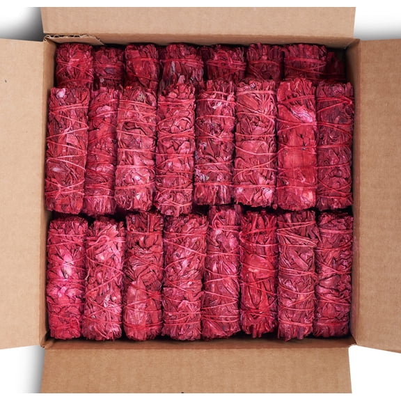 JL LOCAL DRAGON'S BLOOD SAGE SMUDGE STICKS WELLNESS FOR CLEANSING, 25 COUNT RED