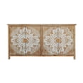 thumbnail image 5 of 60"Wood Accent Cabinet with 4 Doors, Brown and antique white Modern Pantry Cabinet, Wood Buffet Cabinet, Media Cabinet, Console Cabinet, Cabinet for Entryway, Living Room, 5 of 9