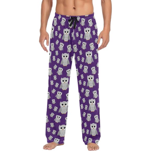 GZHJMY Owl Pajama Pants for Men, Lounge Pants Lightweight Men Pajama Bottoms with Drawstring Pockets, Christmas New Year Birthday Gifts, Medium