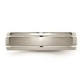 thumbnail image 3 of Titanium Grooved Edge 6mm Brushed and Polished Band Size: 14; for Adults and Teens; for Women and Men, 3 of 6