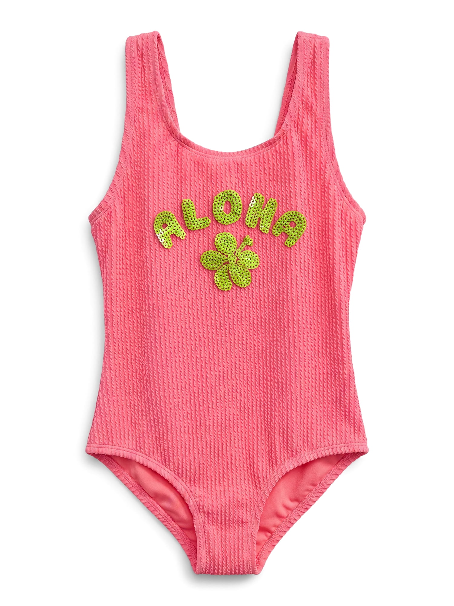 Ocean Gear Girls One Piece Popcorn Texture Swim Suit, Sizes 4-18