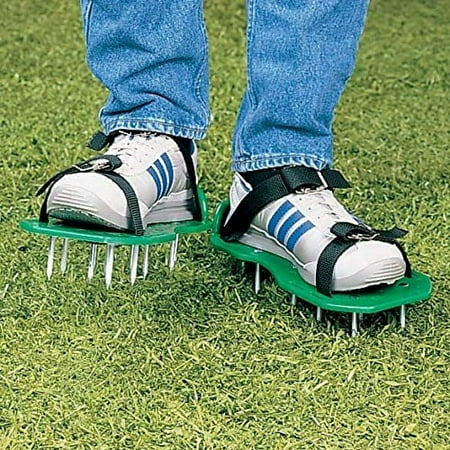 Lawn Plug Aerator - Wealers Green Spiked Lawn Aerator Foot Shoe Set