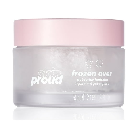 Skin Proud Frozen Over Moisturizer, Gel to Ice Face Hydrator with Triple Action Hyaluronic Acid, 100% Vegan, 1.69 fl oz