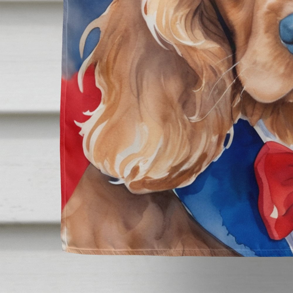 Cocker Spaniel Patriotic American House Flag 28 in x 40 in