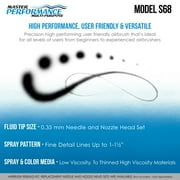 Master Performance S68 Multi-Purpose Precision Dual-Action Siphon Feed Airbrush, 0.35 mm Tip, 3/4 oz Fluid Bottle, Color Cup - User Friendly Set Kit - How-to-Airbrush Guide - Auto, Art, Hobby, Cake