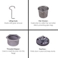 thumbnail image 4 of Stainless Steel 24 in. Linear Shower Drain, Geometric Square Grate, 304 Stainless Steel, Debris Basket Included, 4 of 12