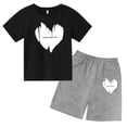 thumbnail image 3 of Conjunto de 2 piezas de camiseta y pantalones cortos para niños y adolescentes, ropa deportiva con estampado de moda coreana, conjunto de verano para bebés, manga corta, 3 a 12 años, 3 of 5