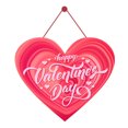 thumbnail image 2 of Valentines Day Door Sign Romantic Front Door Hanging Ornament Red Heart Pattern Happy Valentine's Day Letter Printed 14 February Wall Wreath Decor, 2 of 8