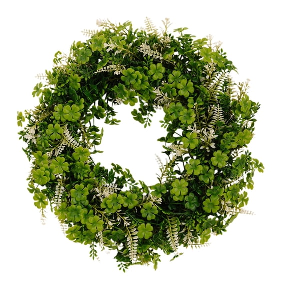 St Patricks Day Artificial Eucalyptus Wreath Saint Patrick Decorations for Front Door - 20" St Paddys Shamrock Decor for Spring Home Wall Porch Party Supplies