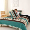 thumbnail image 5 of jejeloiu Rustic Western Horseshoe Full Size Comforter Sets Kids,Vintage Cowboy Print Bedding Sets,Reversible,3-Piece, 5 of 8