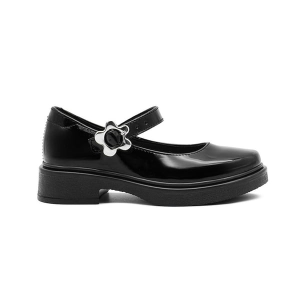 Zapato Escolar Para Niña Yuyin Antiderrapante Soporte Arco negro 22