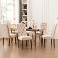 thumbnail image 3 of Dining Chairs Modern Upholstered Set of 2 Fabric Dining Chairs with Wood Legs, Beige, 3 of 9