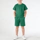 thumbnail image 1 of Conjuntos de blusas y camisas de cuello redondo y manga corta para niños, informales, con estampado de San Patricio, de color, con cuello en V y blusas y pantalones cortos con bolsillos, conjunto de p, 1 of 7