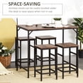 thumbnail image 3 of Industrial 5-Piece Bar Table Set with 4 Stools - Rustic Brown Dining Set for Kitchen, Dinette & Living Room - Space-Saving Design, 39.4" x 23.6", 3 of 7