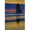 thumbnail image 2 of Carter, Jean 17x24 Black Ornate Wood Framed with Double Matting Museum Art Print Titled - Oregon, Cannon Beach Sunset on lone seastack, 2 of 4