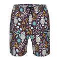 thumbnail image 3 of Disketp Men's Swim Trunks Hawaiian Breathable Surf Beach Swimsuits Mesh Lining Beach Shorts with Pockets-Forest Cute Owl, 3 of 7