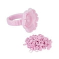 thumbnail image 3 of Flower Glue Rings, Stable Wearing Eyelash Extension Glue Ring PP Pigment Holders  For Eyelash Extensions Pink, 3 of 8