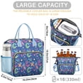thumbnail image 5 of DarkBlue Cartoon Dinosaurs Planets Pattern Womens Lunch Box for Work,Insulated Large Lunch Bag for Tween and Teen,Loncheras Para Mujer,Leakproof Adult Lunch Bag for Work,Beach,Travel,Picnic,Camping, 5 of 7