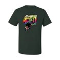 thumbnail image 2 of Wild Bobby, Technicolor Colorful Tiger Roaring, Animal Lover, Men Graphic Tees, Forest Green, 3XL, 2 of 3