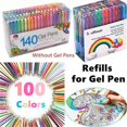 thumbnail image 1 of HLONK Colored Gel Pens Refill  Fine  08 mm  Assorted Ink  100 Count  100 Pack, 1 of 10