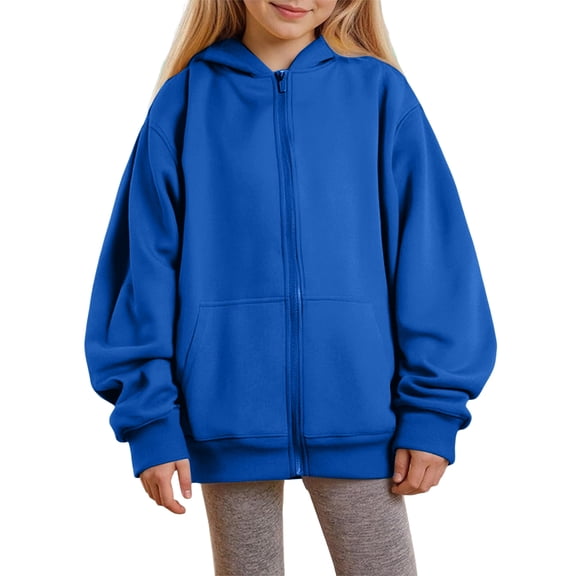 Grblisyd Girls Zip Up Hoodie Fashion Oversized Casual Cute Comfy Long Sleeve Sweatshirt Jacket with Pockets