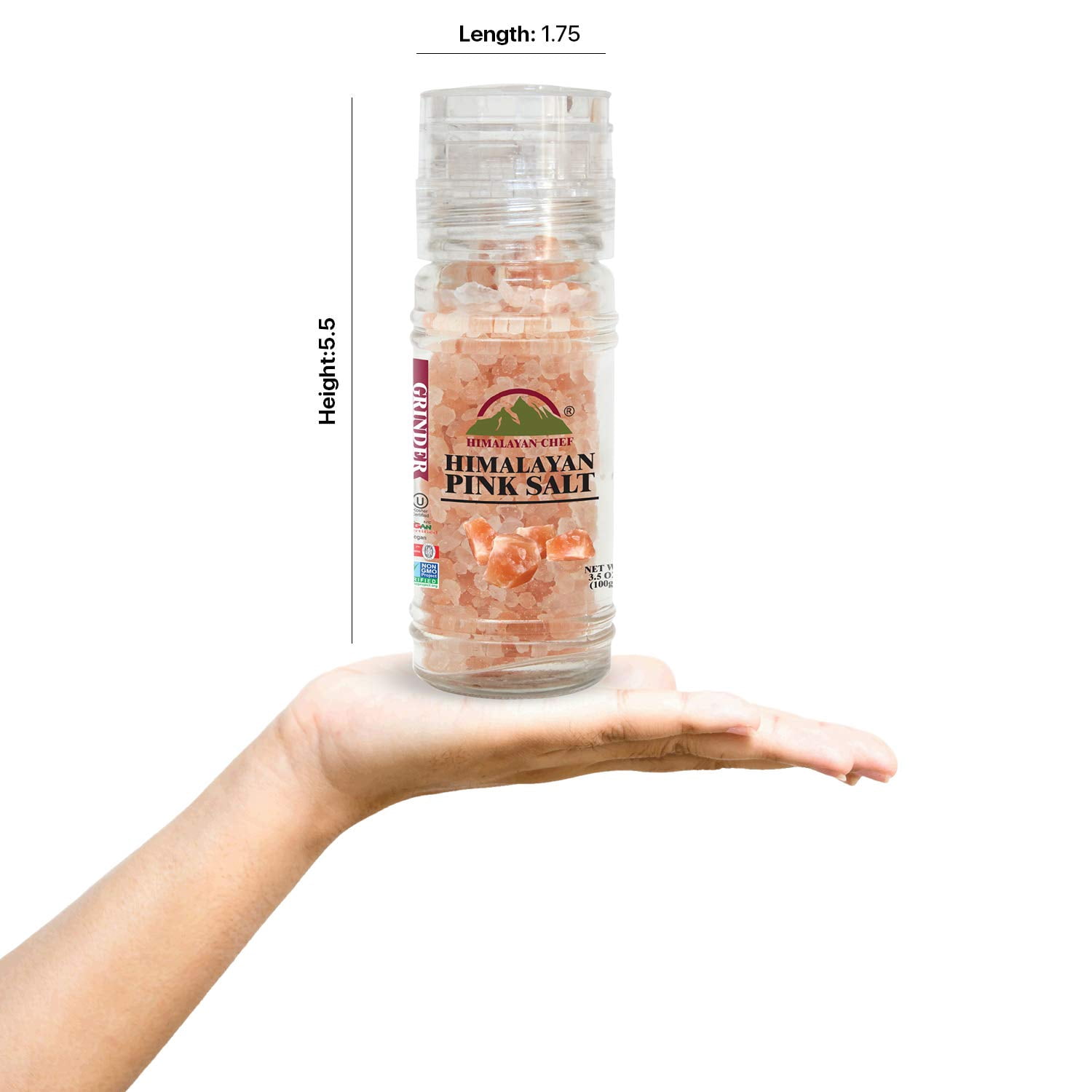 SALT 84 Pink Salt Grinder, Natural Flavors for Your Food, 4.2oz/Each Pack of 6