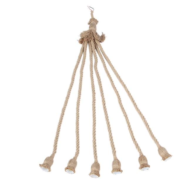 Sailing Kit de lámpara colgante de cuerda de cáñamo con 6 portalámparas E27