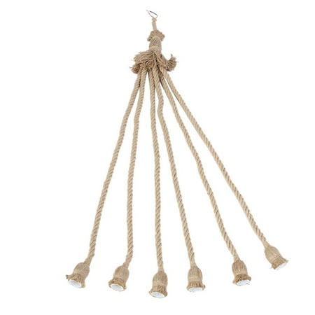 

E27 Lamp Base 1m Hemp Rope Cord Electric Wire DIY Pendant Decorative Bulb with 6 Holder
