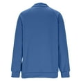 thumbnail image 7 of UTSJKR Womens Fashion Lapel Sweatshirts Side Button Collar Trendy Sweatshirt Casual Solid Color Loose Fit Athletic Shirts Blue L, 7 of 7