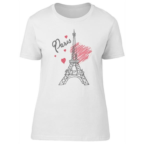 Smartprints Womens Graphic Tee - Eiffel Paris Tower - Regular Fit 100% Cotton